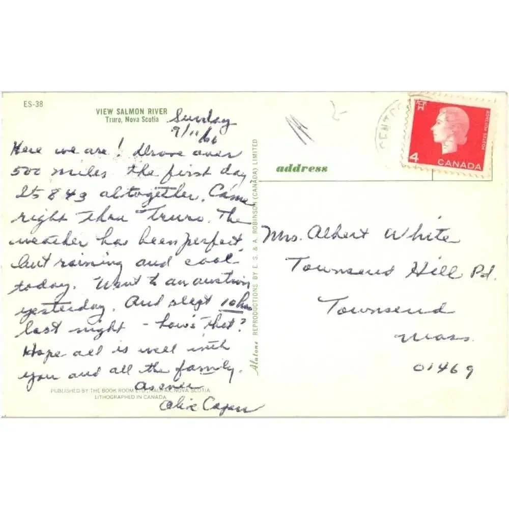 View Salmon River Truro Nova Scotia Postcard
